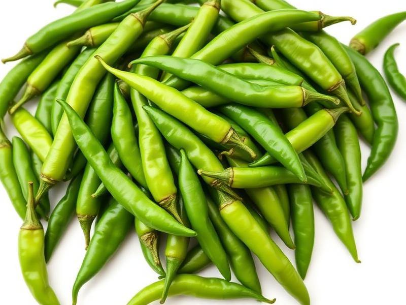 Fresh green chilies at our West Patel Nagar shop